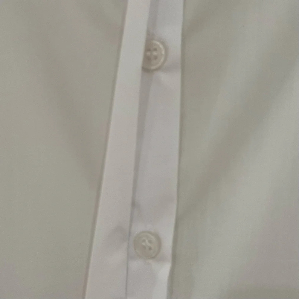 NWT KAFFE KAsara White Shirt with Tie-Up Sleeves & Pretty Pearl Button Size M - Picture 15 of 15